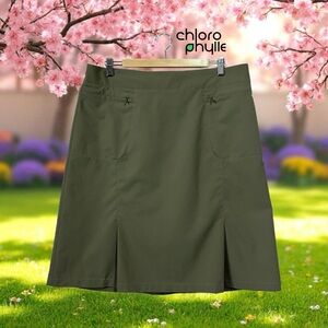 NWOT, Chlorophylle Maya Skirt, Olive Green Outdoor Travel Skirt, Size 14
